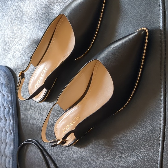 Coach Val Skimmer Dressy Flats Black size 7.5 worn once - Picture 1 of 4
